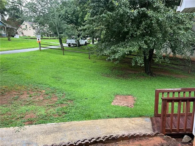 a view of a park with tree s