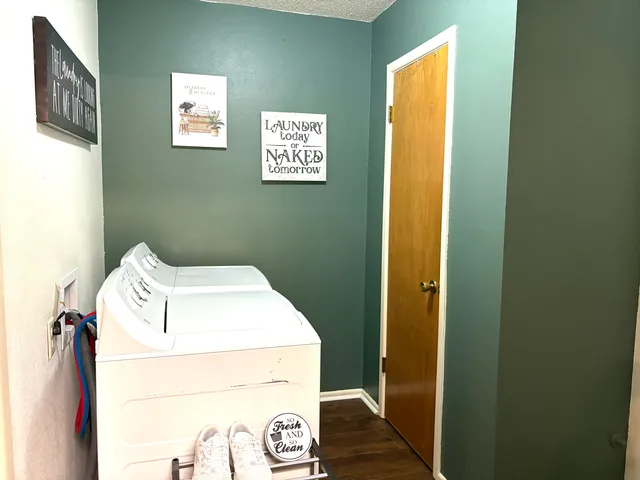 a utility room with a window