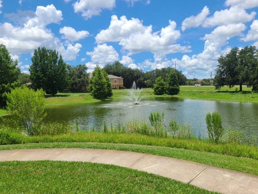 36047 Deer Creek Drive, Unit 102 Zephyrhills, FL 33541 - Photo 22 of 37 a view of a lake from a yard