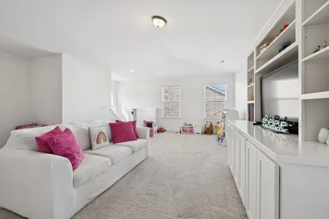 a view of a terrace with couches and a potted plant