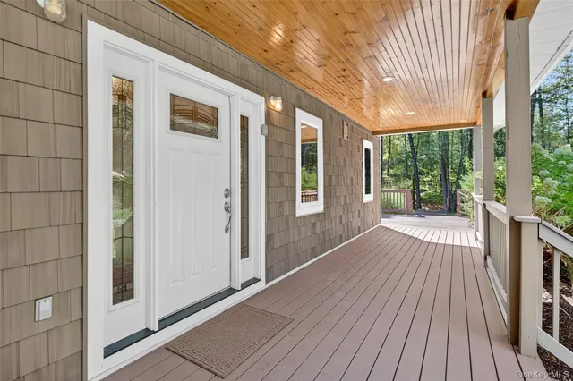 a view of backyard with green space