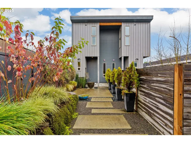 a view of entryway with flower pots
