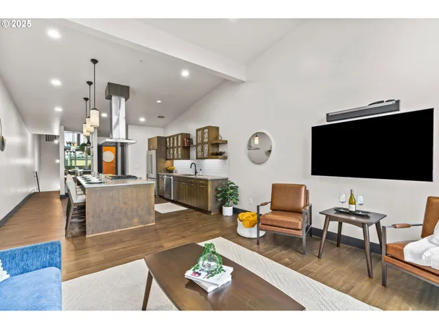a kitchen with a stove and a sink