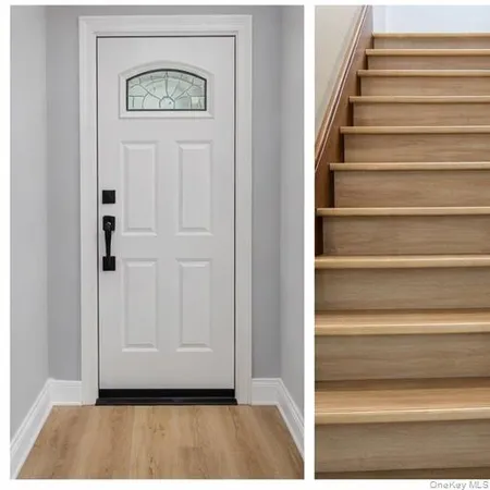 a view of entryway with wooden floor