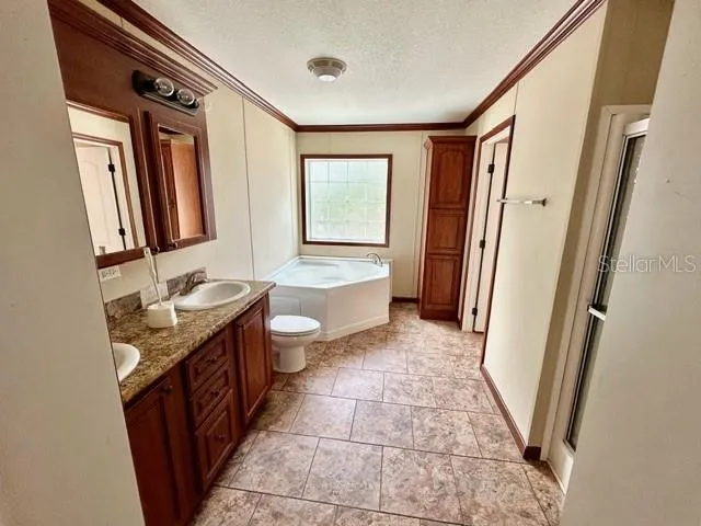 a bathroom with a sink a mirror and a bathtub