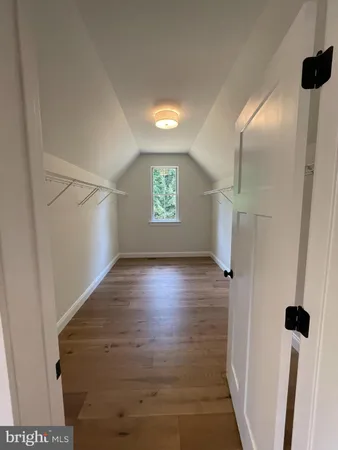 a storage room with a sink
