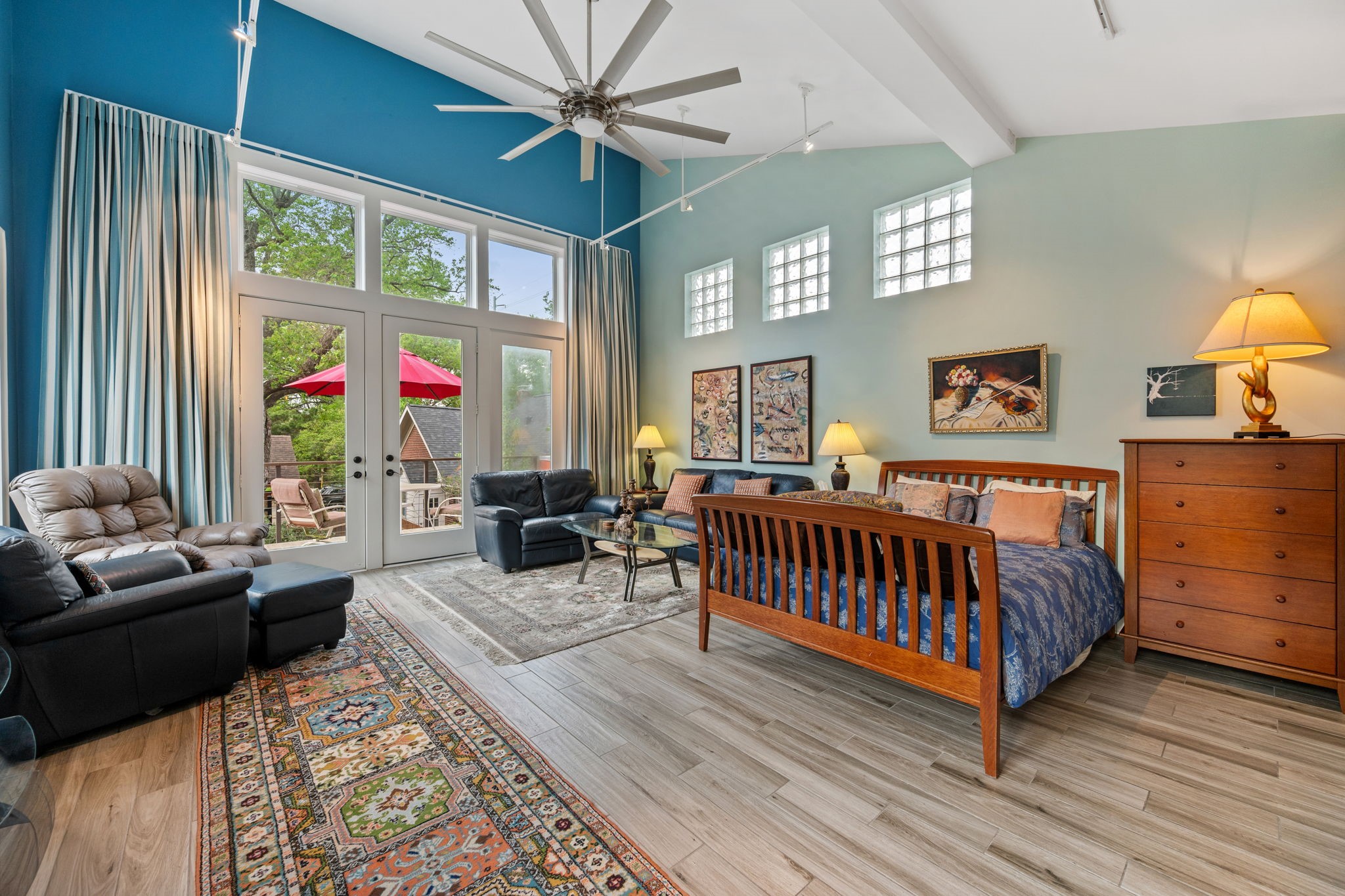 1911 Harold Street Houston, TX 77098 - Photo 25 of 36 A spacious studio-style garage apartment combines living, sleeping, and workspace into a flexible, functional layout ideal for guests, extended stays, or private use.