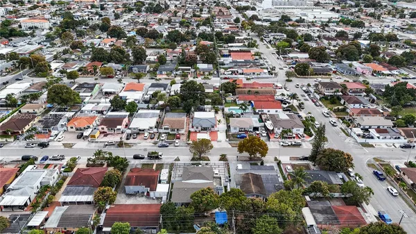 an aerial view of a city