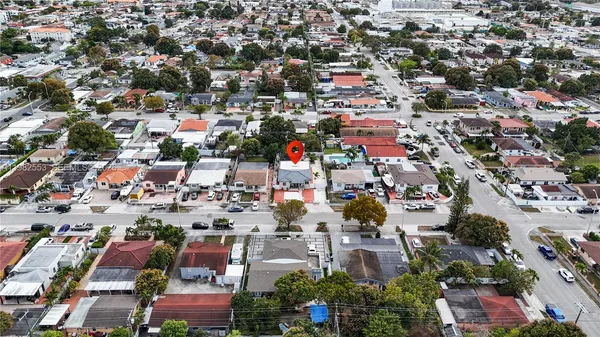 an aerial view of a city