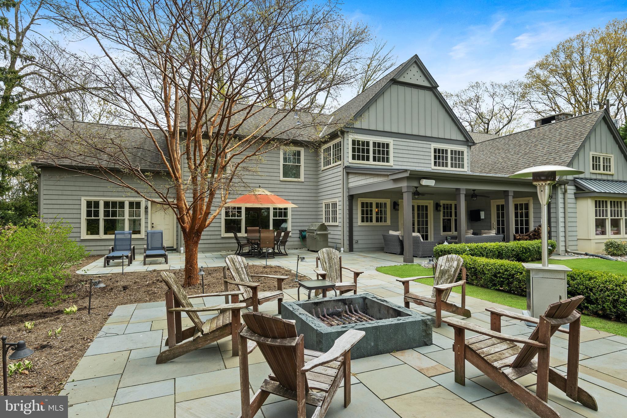 35 Steeplechase Road Devon, PA 19333 - Photo 13 of 64 Built-in Fire pit on gorgeous flagstone