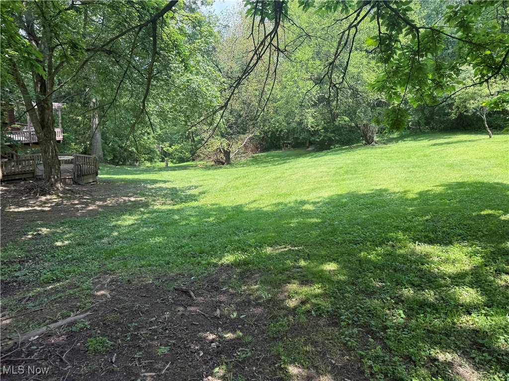 19693 Dudley Road Caldwell, OH 43724 - Photo 10 of 39 View of grassy yard featuring a deck and a forest view