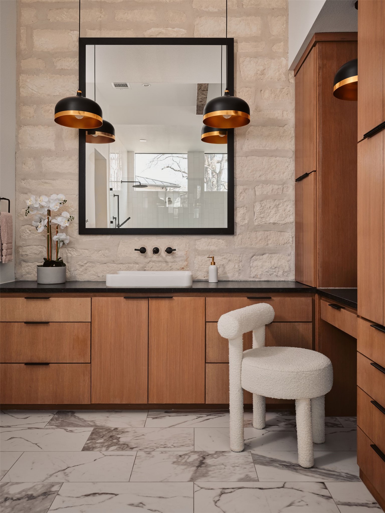 183 Tiffanie Way Austin, TX 78737 - Photo 19 of 37 Bathroom featuring light marble finish flooring and vanity