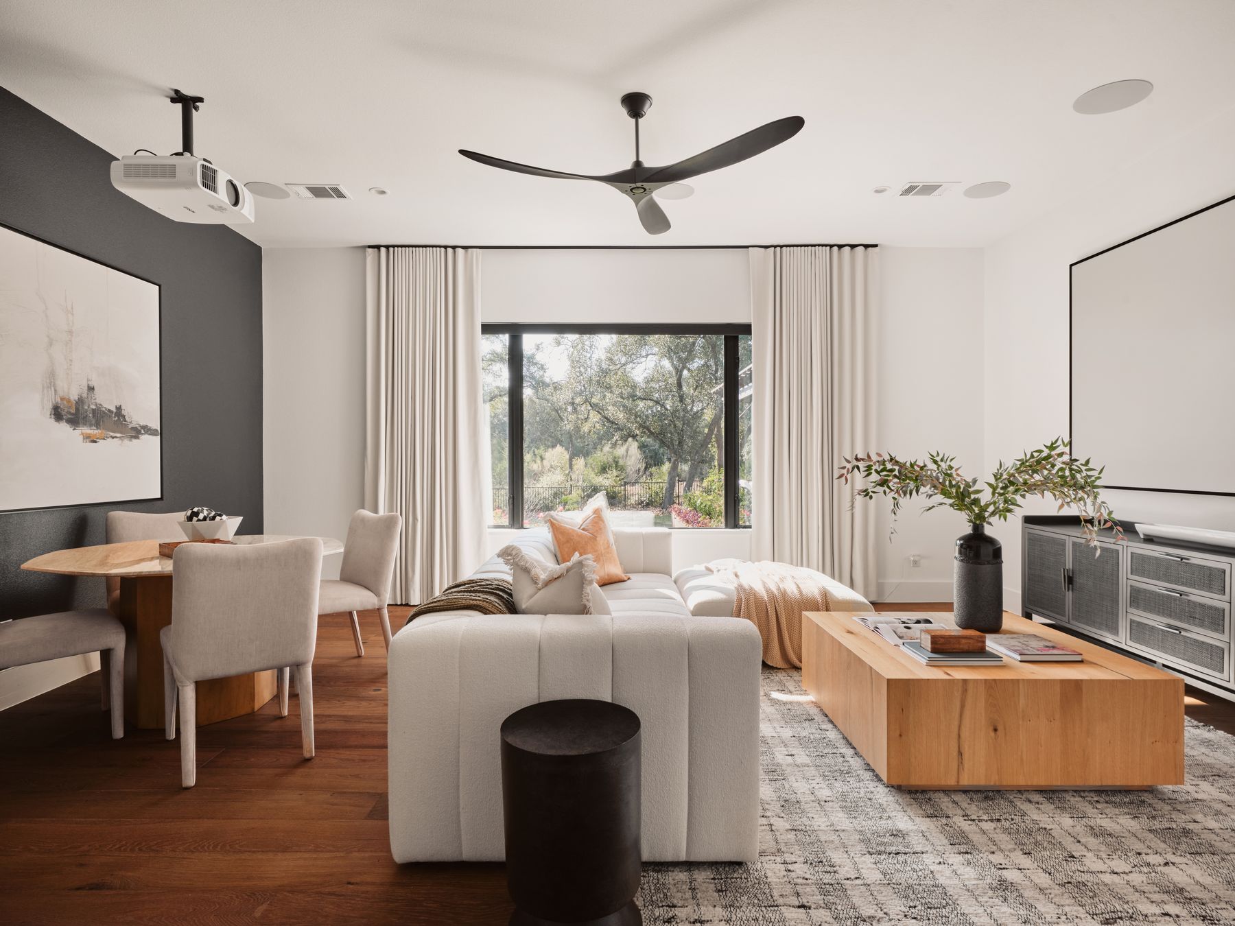 183 Tiffanie Way Austin, TX 78737 - Photo 22 of 37 Living area with wood finished floors and ceiling fan