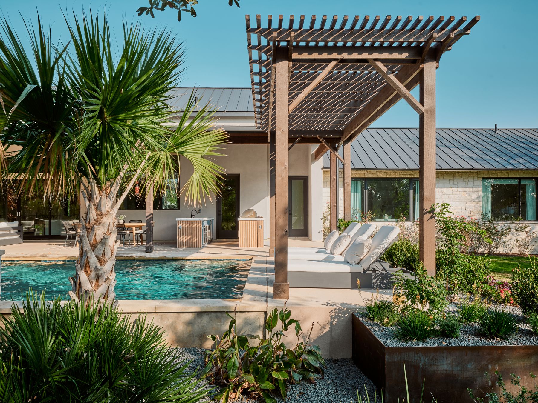 183 Tiffanie Way Austin, TX 78737 - Photo 33 of 37 Swimming pool featuring a patio area and a pergola