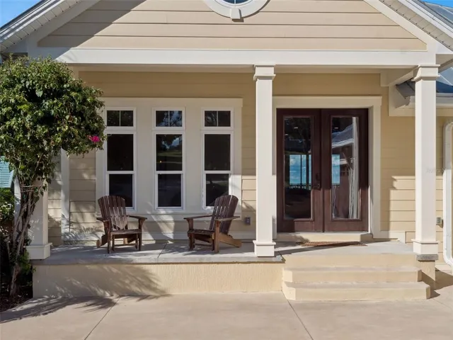 a balcony with furniture and outdoor view
