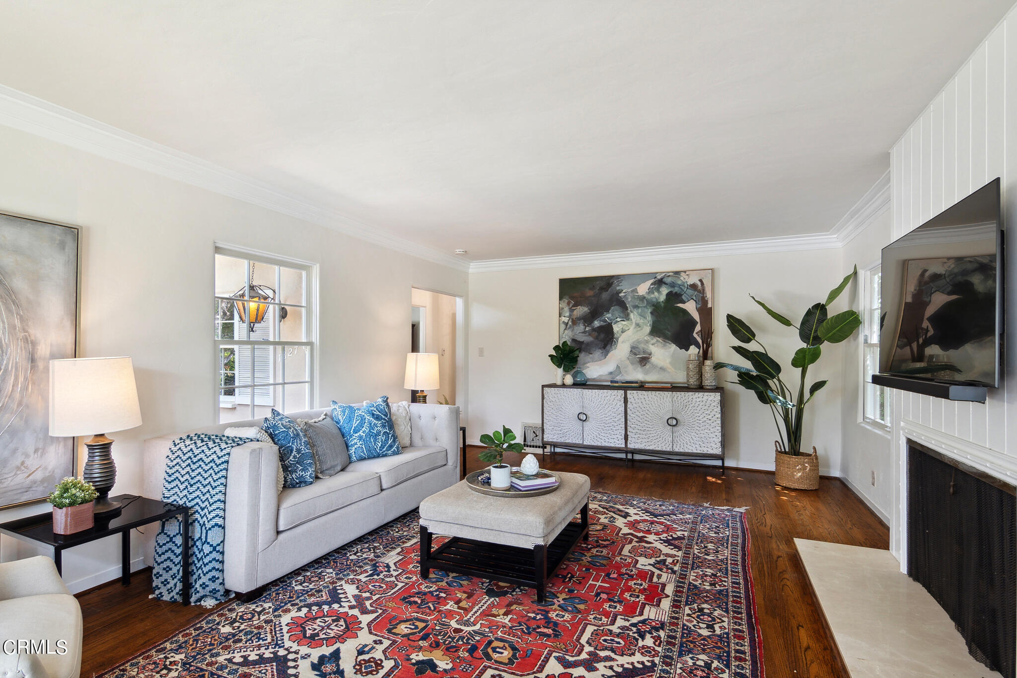 1827 West Mountain Street Glendale, CA 91201 - Photo 4 of 31 a living room with furniture fireplace and flat screen tv