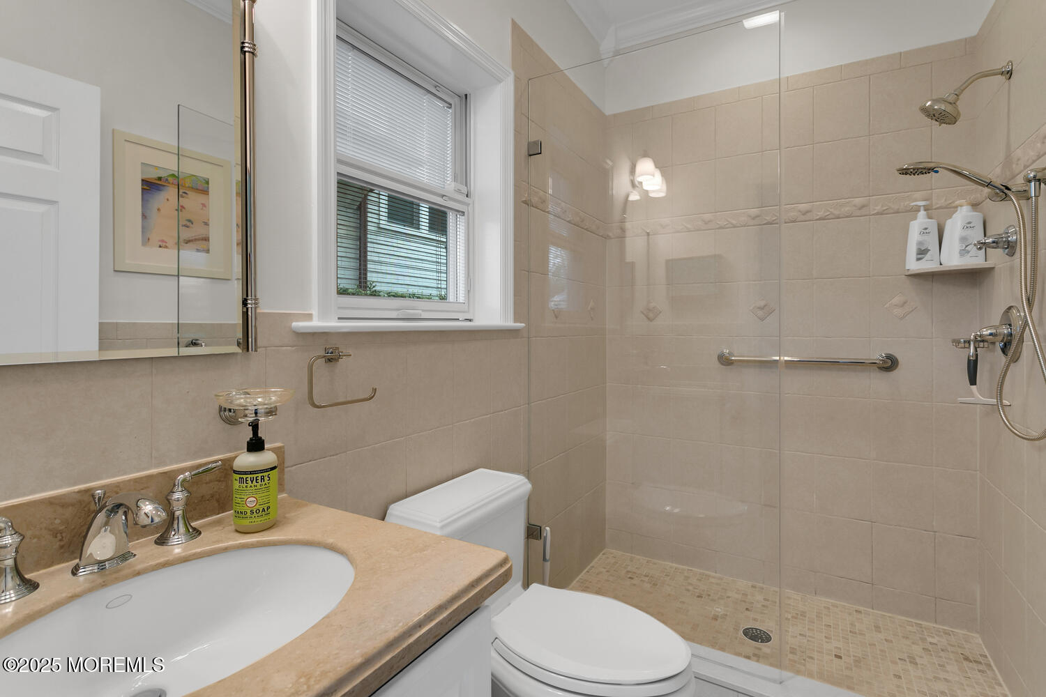 109 Salem Avenue Spring Lake, NJ 07762 - Photo 30 of 67 a bathroom with a sink toilet a mirror and shower