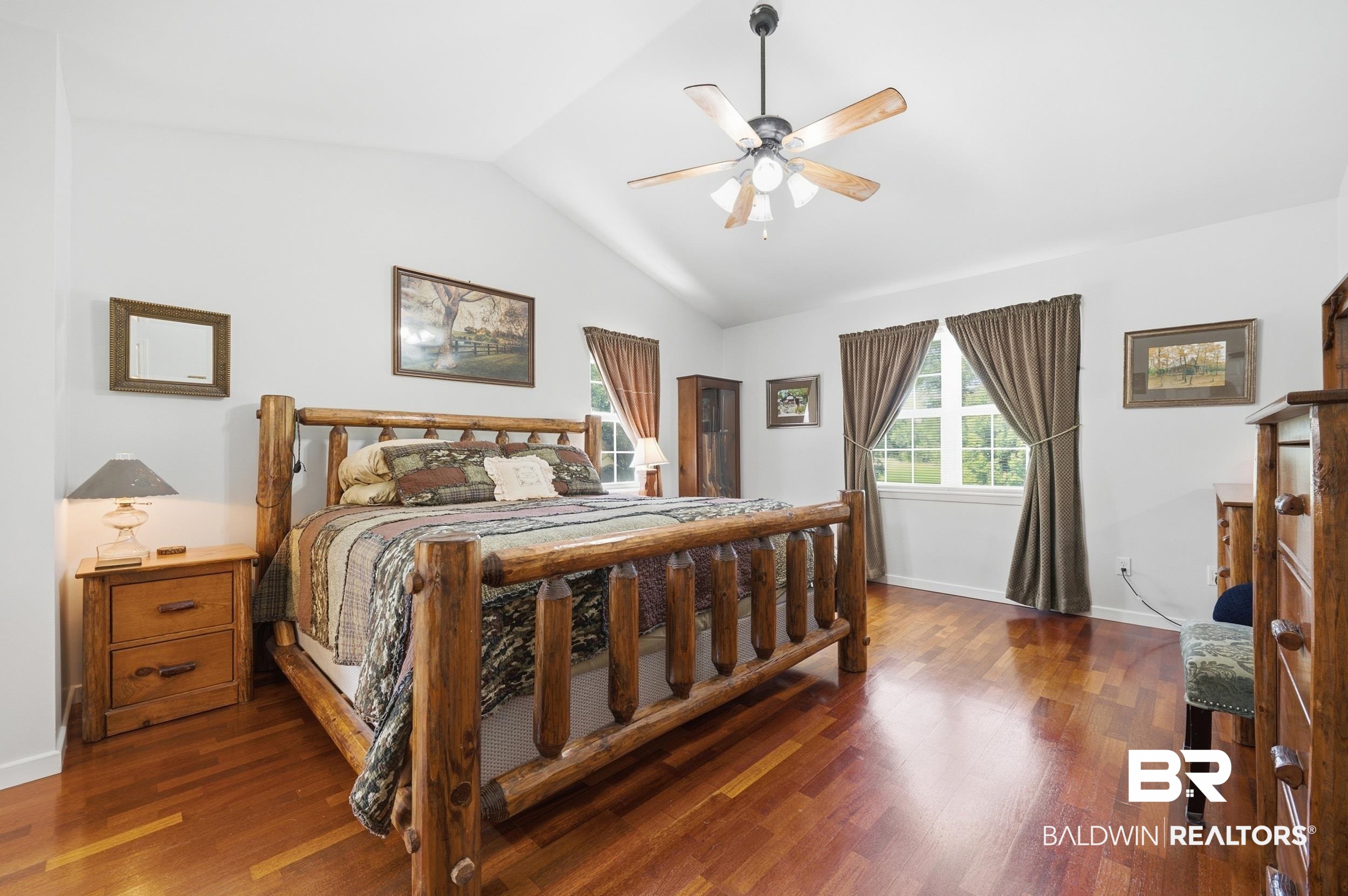15855 Calvin Richerson Road Bay Minette, AL 36507 - Photo 55 of 83 Vaulted ceiling with a ceiling fan