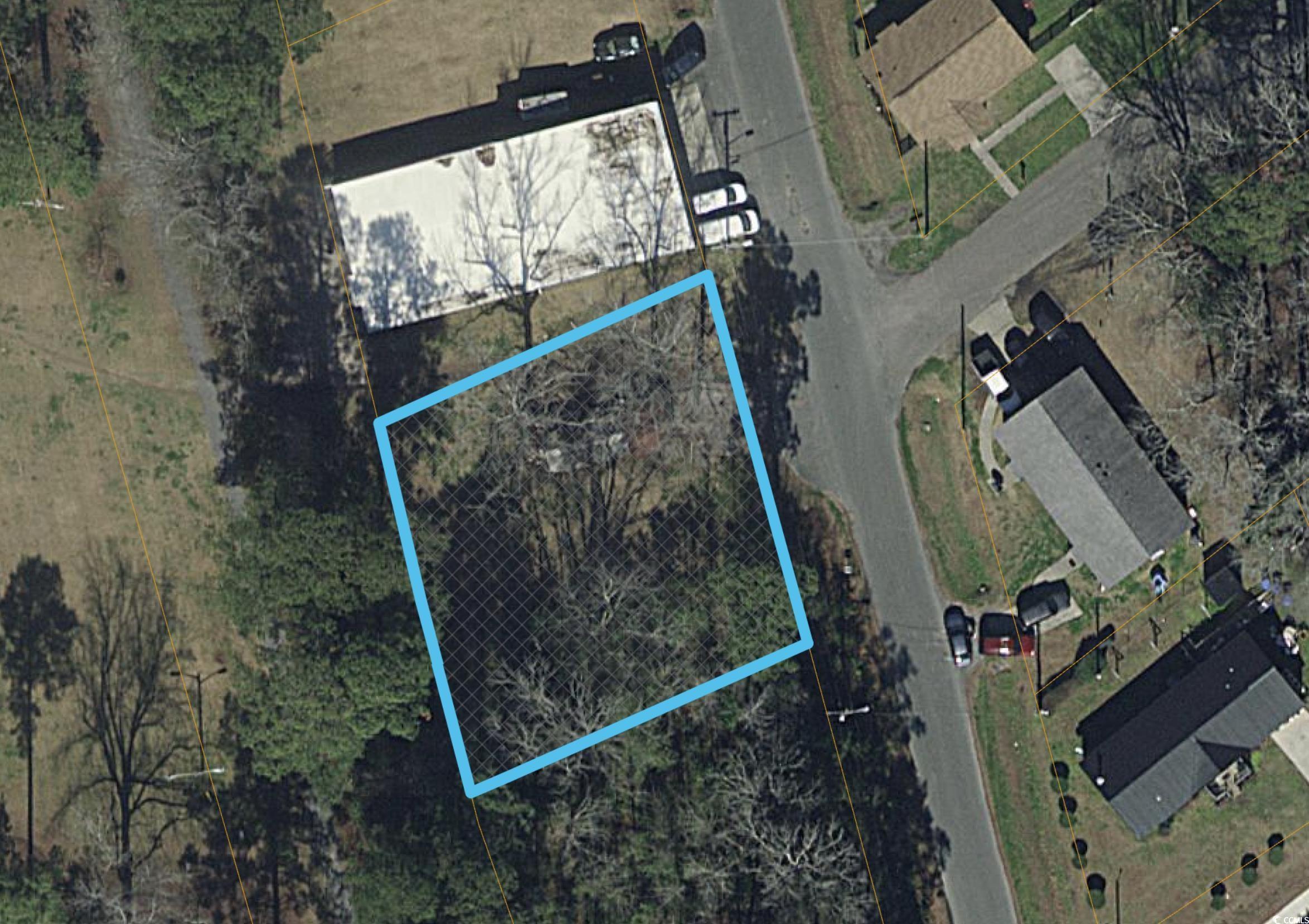 Tbd Acline Avenue Myrtle Beach, SC 29577 - Photo 7 of 8 Aerial view of property's location with property parcel outlined