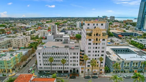 a view of a city with tall buildings