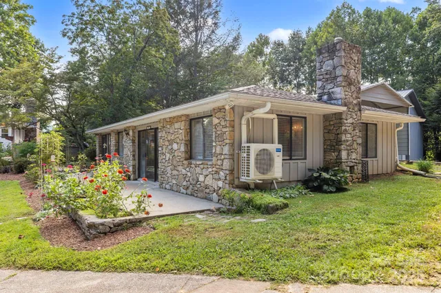 a view of a room with a window