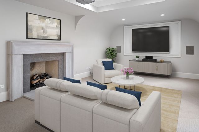 a room with furniture and a table