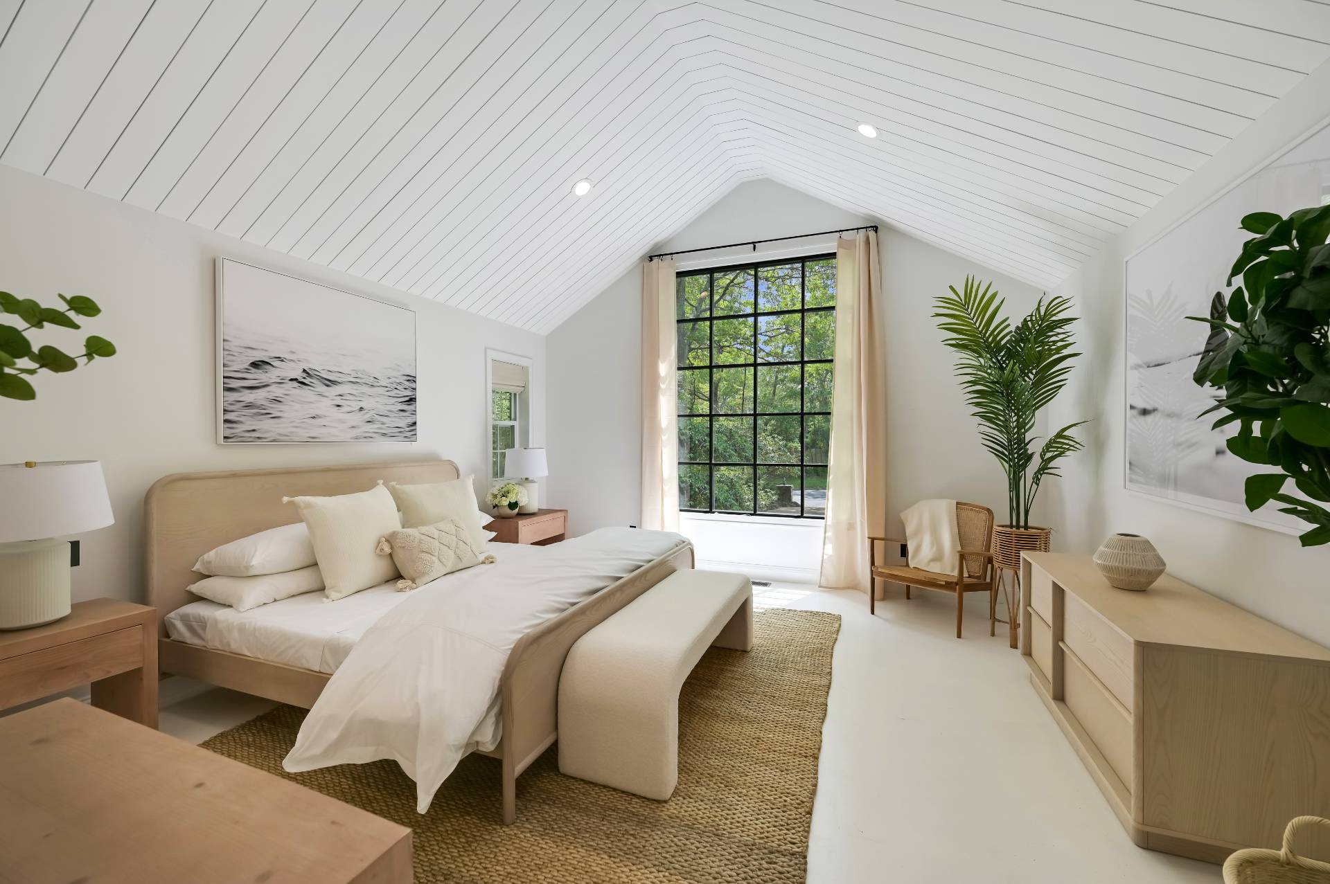 80 Beckys Path Bridgehampton, NY 11932 - Photo 7 of 13 a bedroom with a large bed and a potted plant