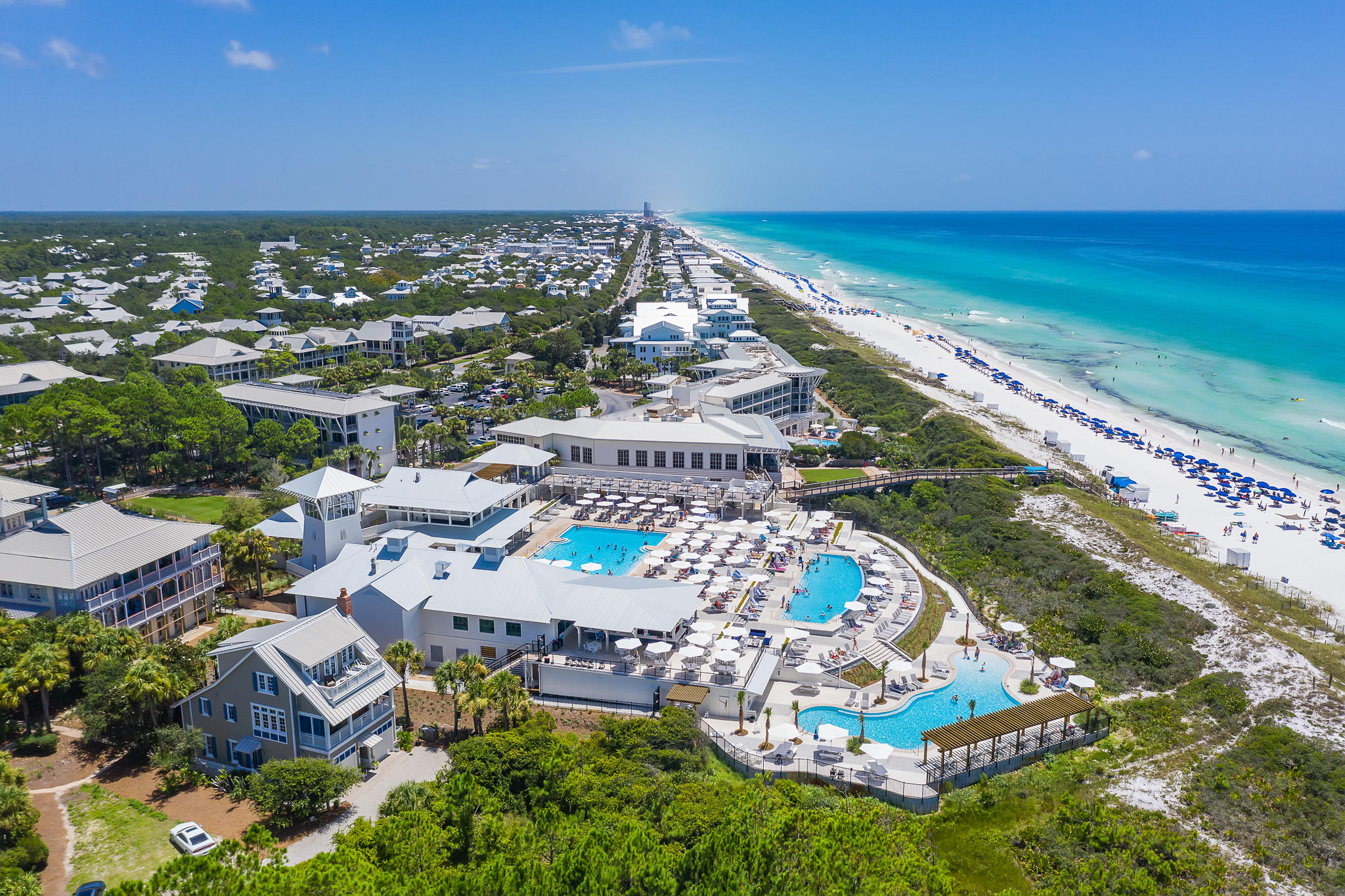 296 Pine Needle Way Santa Rosa Beach, FL 32459 - Photo 12 of 61 an aerial view of a city with lots of residential buildings ocean and mountain view in back