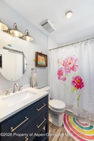 a bathroom with a sink toilet and a mirror