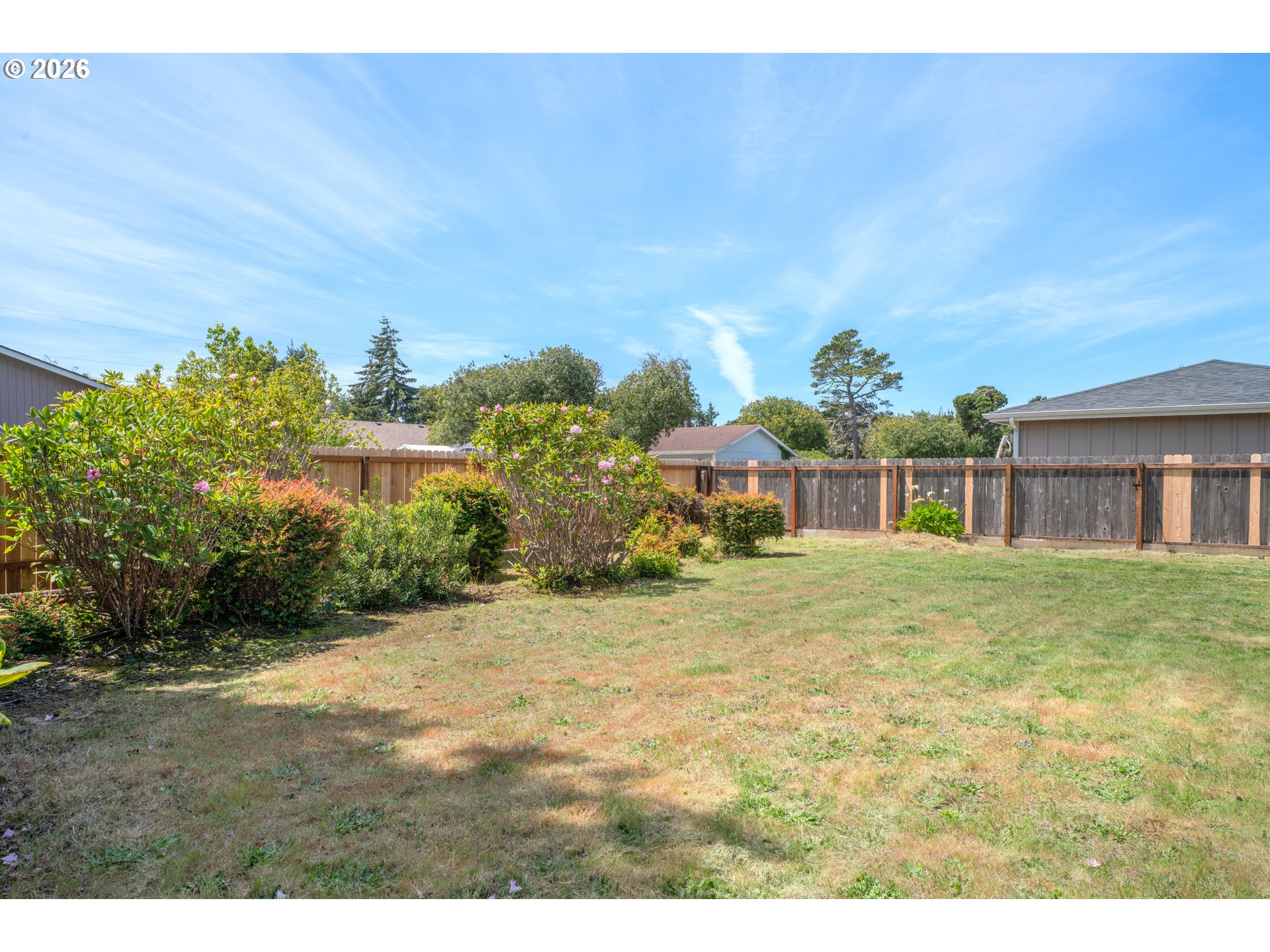 1142 9th Street Florence, OR 97439 - Photo 34 of 41 a view of a big yard with a large tree front of the house