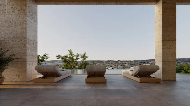 a view of terrace with seating space