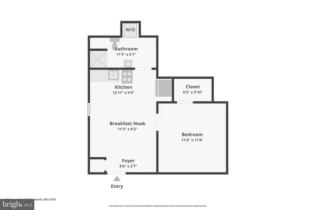 $1,100 | 209 Locust Street, Unit B, Frederick, MD 21703