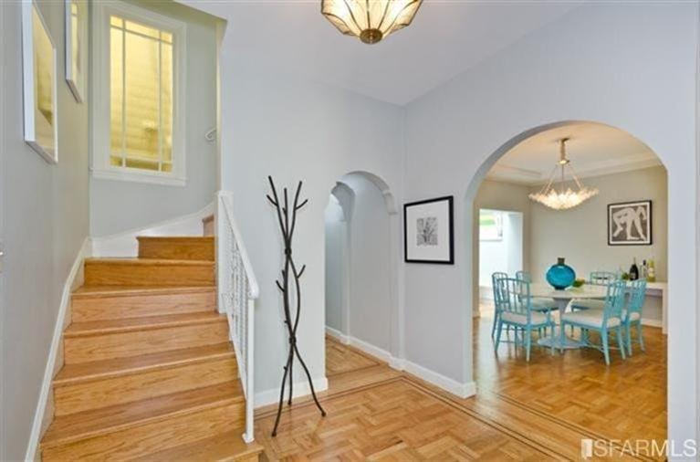 76 Rossi San Francisco, CA 94118 - Photo 2 of 30 Formal entry way has decorative arched doorways leading to the living room, dining room, hallway to the rear of the main floor and stairs leading to the upper bedrooms.