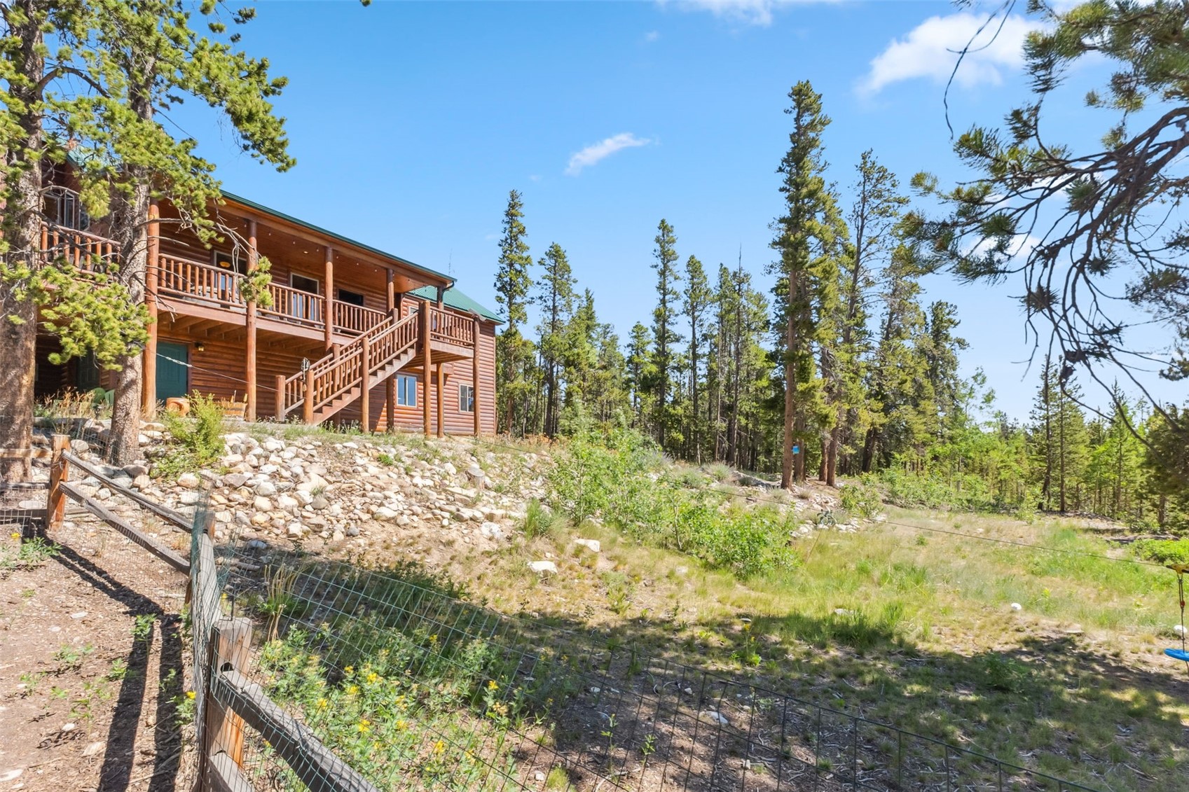 889 Venture Road Fairplay, CO 80440 - Photo 32 of 38 a backyard of a house with lots of green space