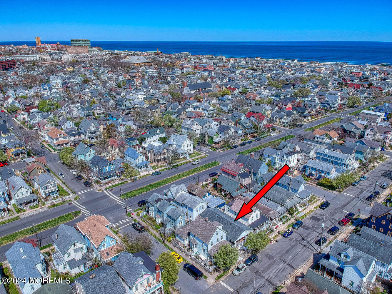 111 Cookman Avenue Ocean Grove, NJ 07756 - Photo 3 of 8 an aerial view of a city with lots of residential buildings