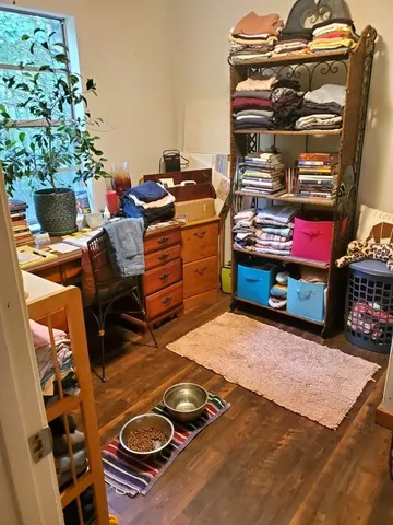 a room with furniture and a fireplace