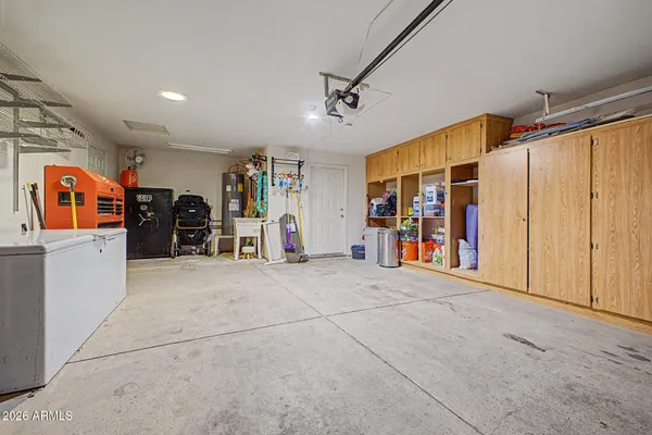 an empty room with furniture and closet