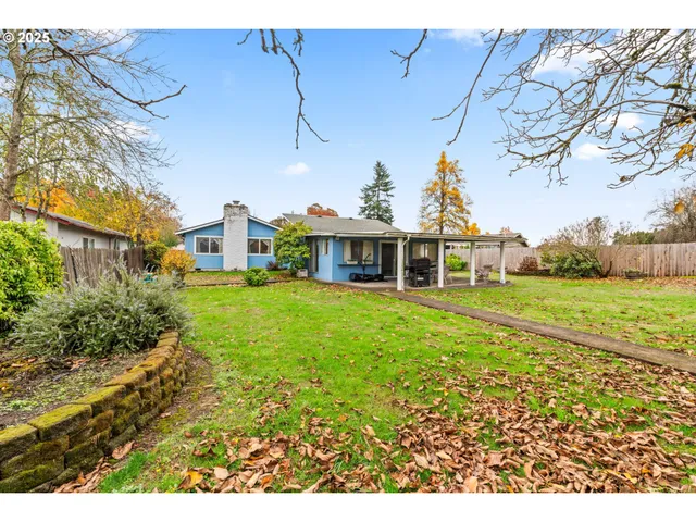 a view of a backyard