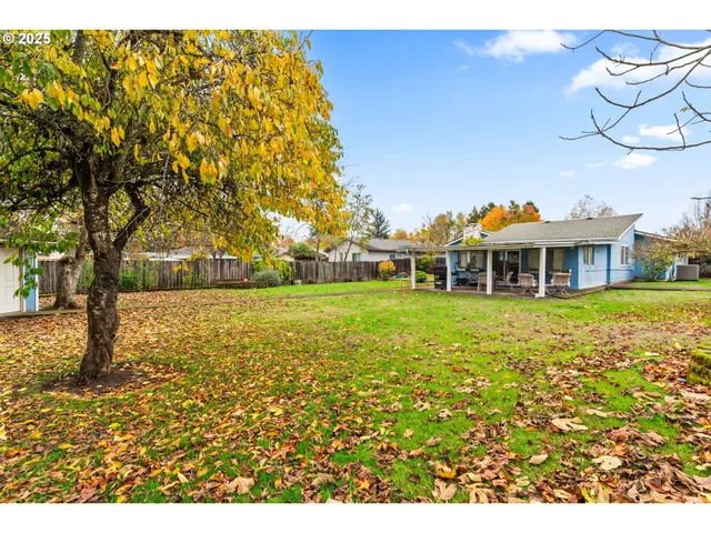 a view of a house with a garden