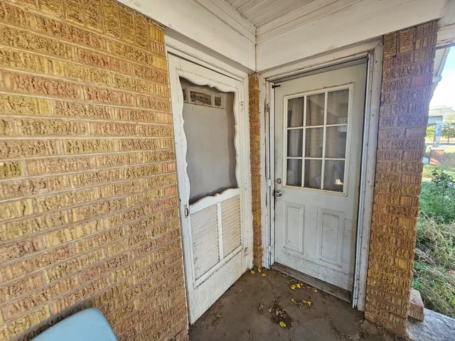 a view of front door of house