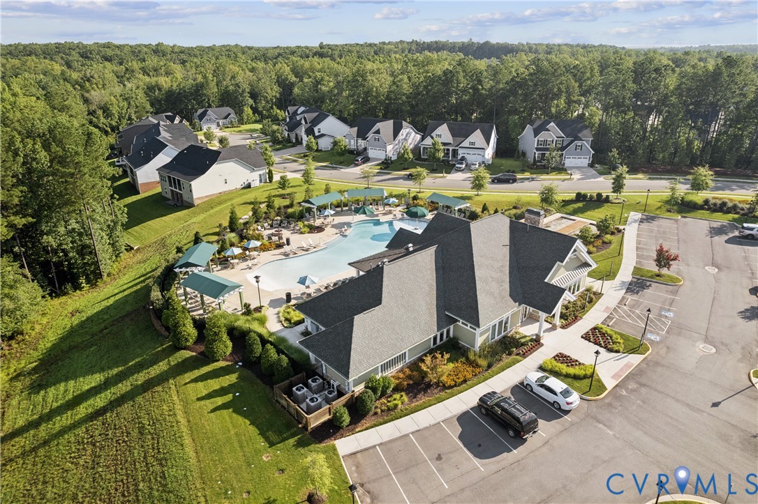 19025 Palisades Ridge Moseley, VA 23120 - Photo 27 of 41 an aerial view of a house with swimming pool outdoor seating and yard