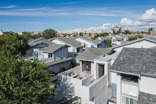 a view of a house with a terrace