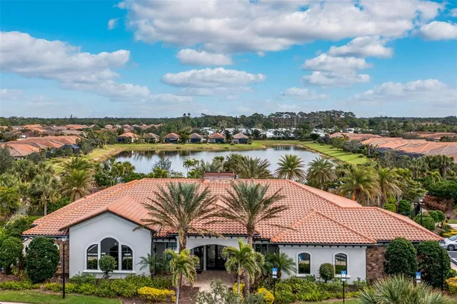 an aerial view of lake