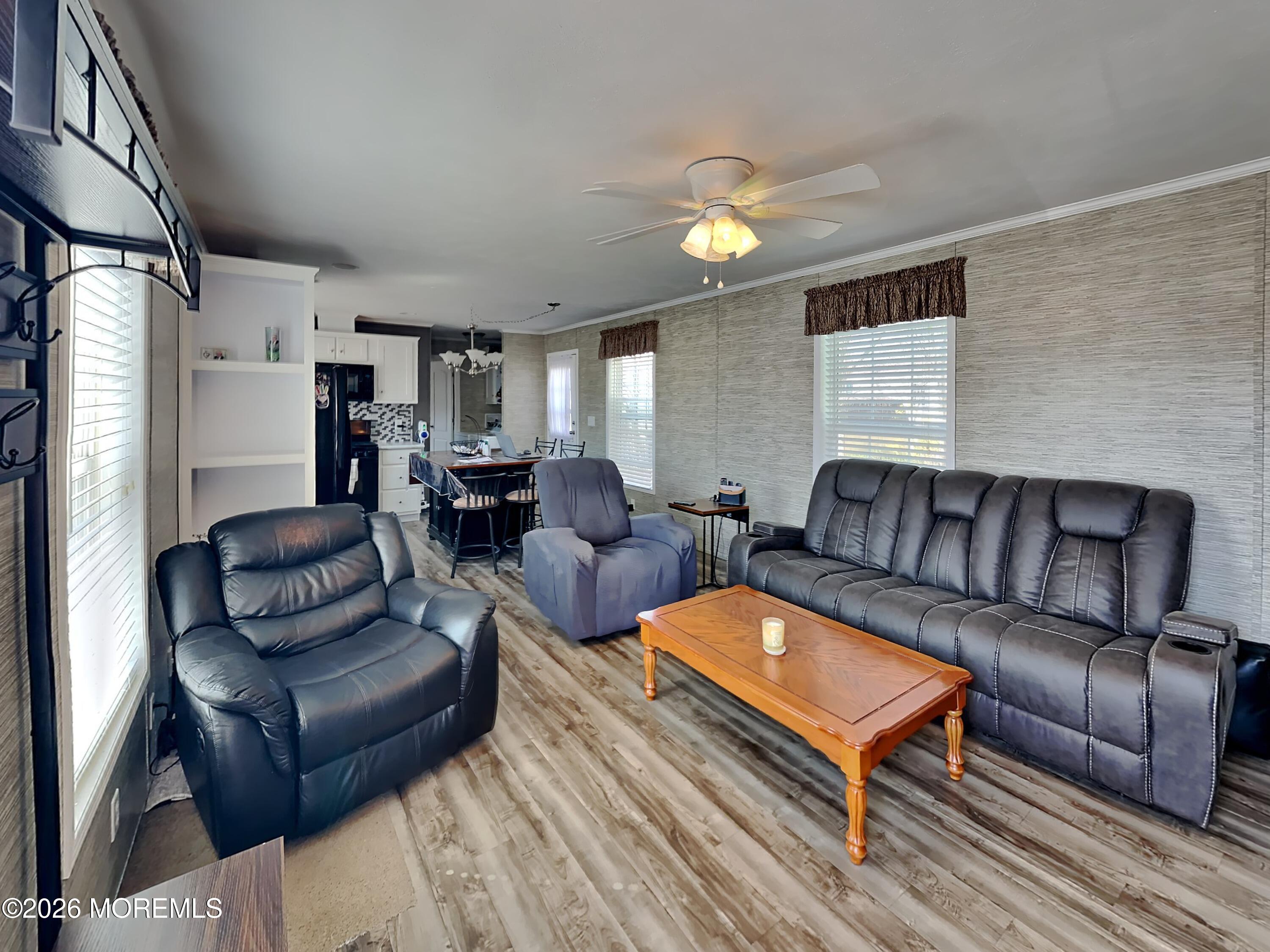 a living room with furniture