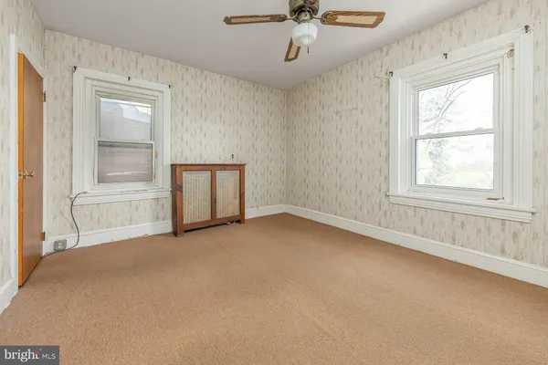 an empty room with a window