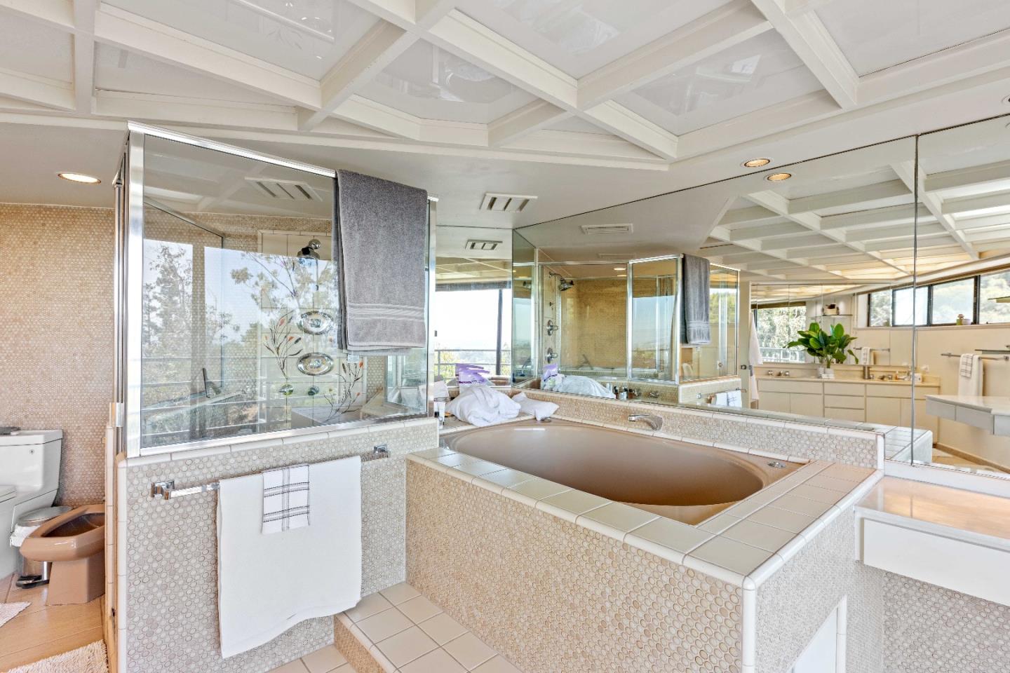 1305 Southdown Road Hillsborough, CA 94010 - Photo 40 of 72 a kitchen with sink a counter and chairs
