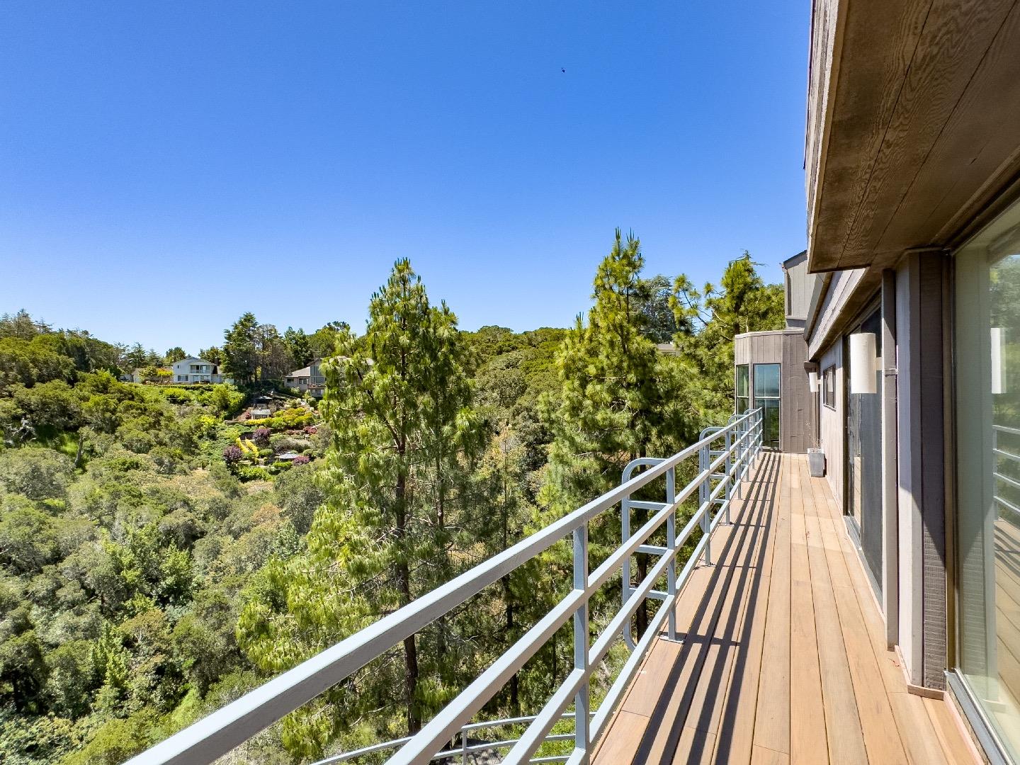 1305 Southdown Road Hillsborough, CA 94010 - Photo 53 of 72 a view of a balcony with wooden floor and potted plants
