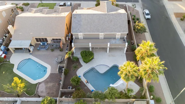 an aerial view of multiple house