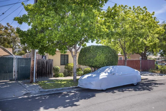 a view of a backyard