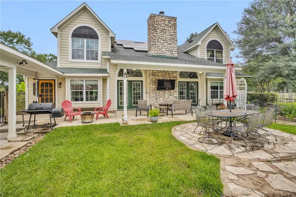 front view of a house with a street